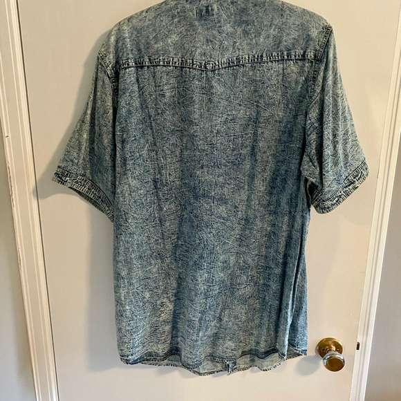 Buffalo David Bitton Simon blue denim short sleeve button down - Picture 5 of 5